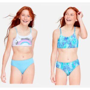 Multi Color Reversibile 2 Pcs Justice Bikini Swimsuit Size 16